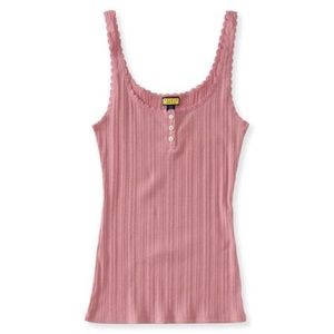 Pink button tank top